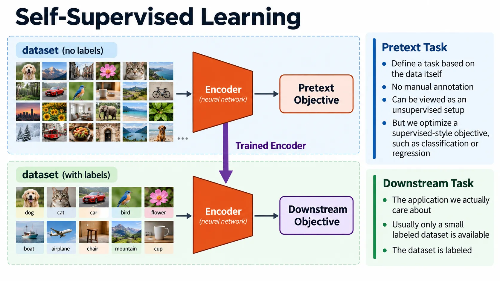 Self-supervised pretext task와 downstream task